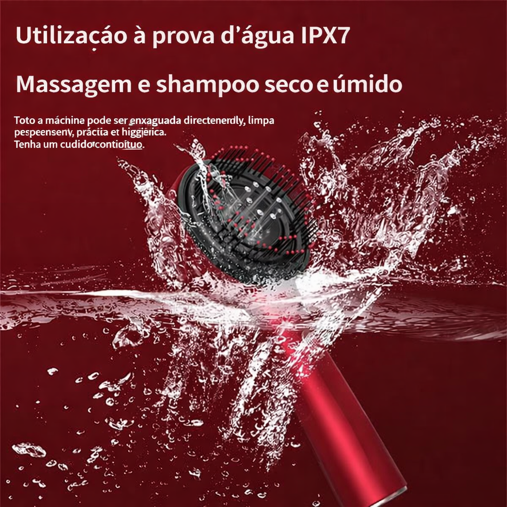 Escova Massageadora Elétrica para Couro Cabeludo